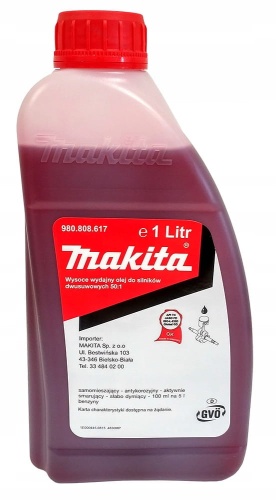 Olej MAKITA 1L czerwony - do mieszanki 2T (półsyntetyczny) 980.808.617
