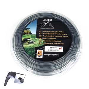 Żyłka tnąca EVEREST - DUAL 2,65 mm x 72 m (kwadratowa) z wkładem