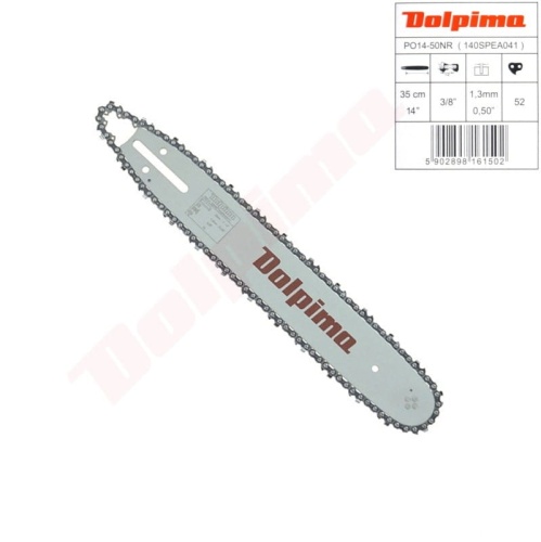 Zestaw Prowadnica DOLPIMA + Łańcuch DOLPIMA 35 cm x 3/8 x 1.3 na 52 ogniw do PARTNER, MAKITA