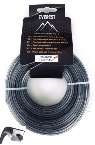 Żyłka tnąca DUAL 2.4 x 15 m (kwadratowa) z wkładem