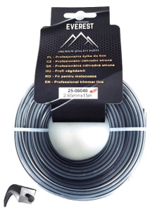 Żyłka tnąca EVEREST -DUAL 2.6 x 15 m (kwadratowa)  z wkładem