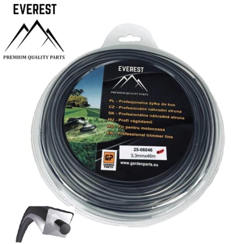 Żyłka tnąca EVEREST - DUAL 3,3 mm x 46 m (kwadratowa) z wkładem 25-06046