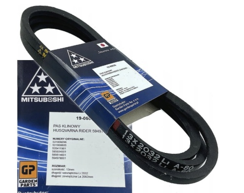 Pasek klinowy napędu noży do HUSQVARNA Rider, Combi (13 x 2082 mm) 19-05025
