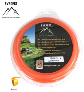 Żyłka tnąca EVEREST 2,65 mm x 67 m (kwadratowa) - pomarańczowa